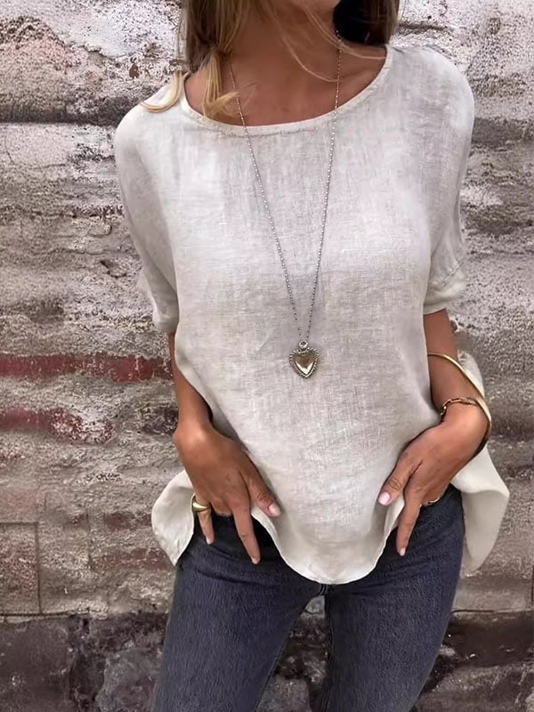 Christine | Summer Loose Crewneck Blouse