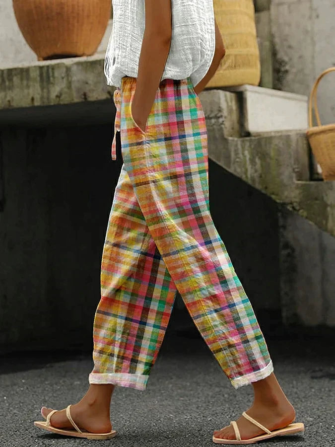 Alma | Comfortable Checkered Pants