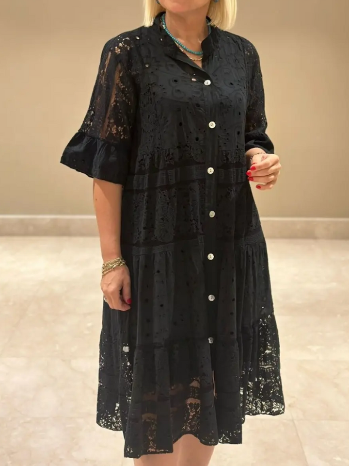 Manta | Embroidered Button Dress