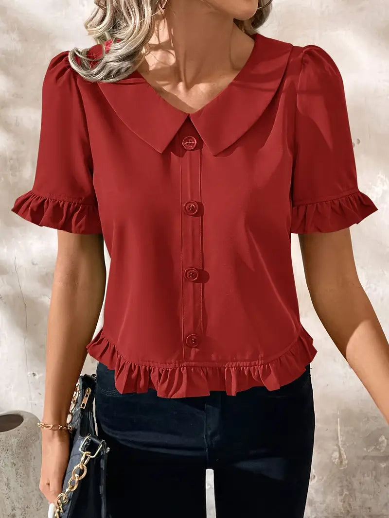 Melessa | Ruffle Short Sleeve Blouse