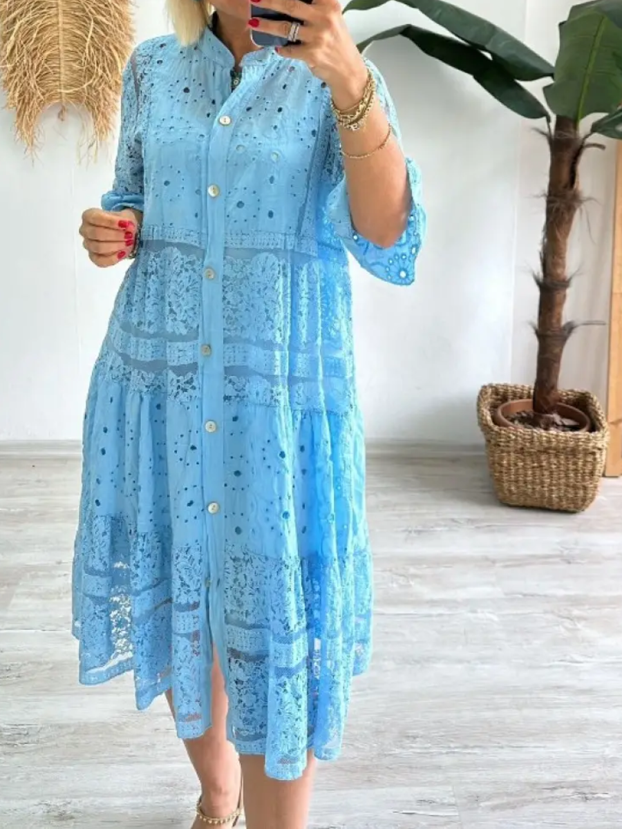 Manta | Embroidered Button Dress