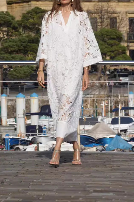 Sylvie | Modern Flowing Refined Lace Dress