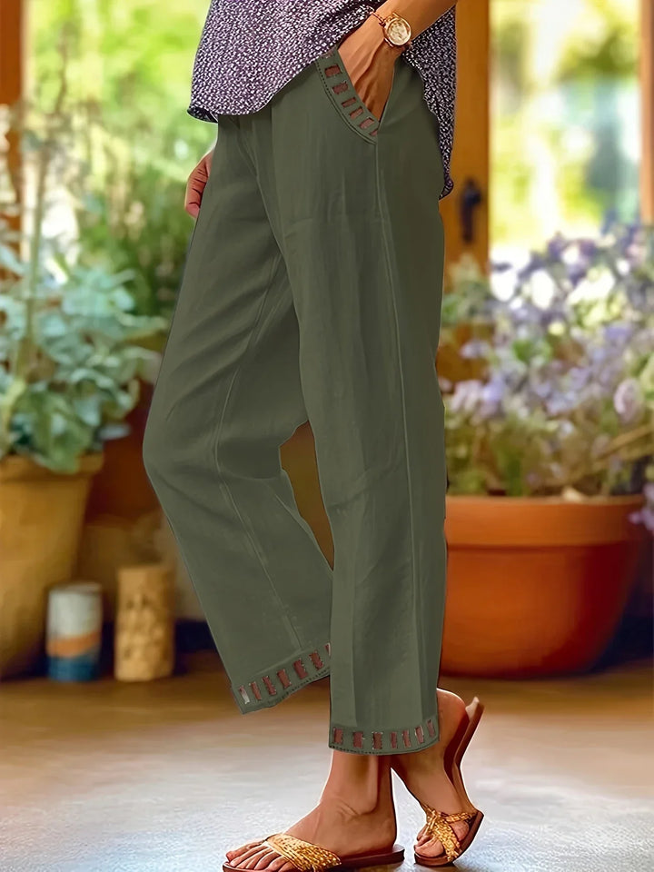 Hazel | Hollow Out Trim Pants