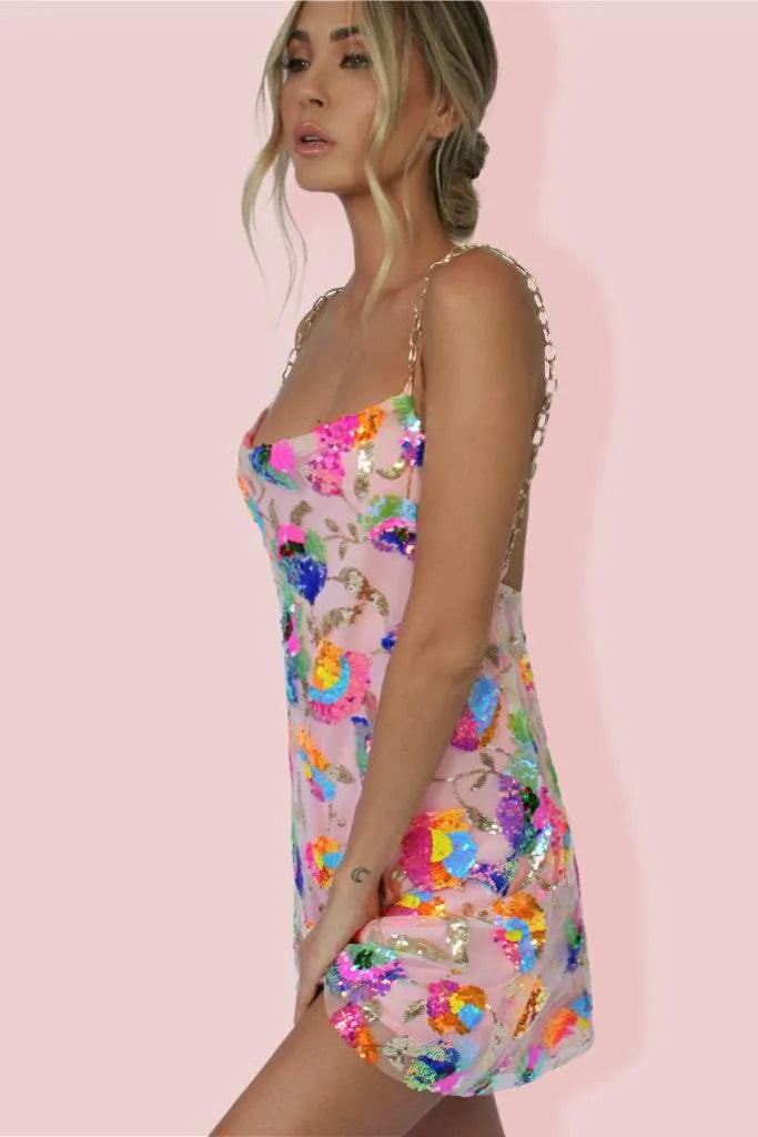 Kathryn | Sparkling Backless Mini Dress