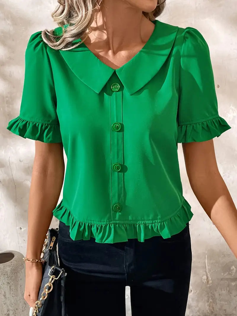 Melessa | Ruffle Short Sleeve Blouse