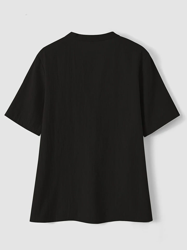 Jocelyne | Button Detail V-Neck Blouse