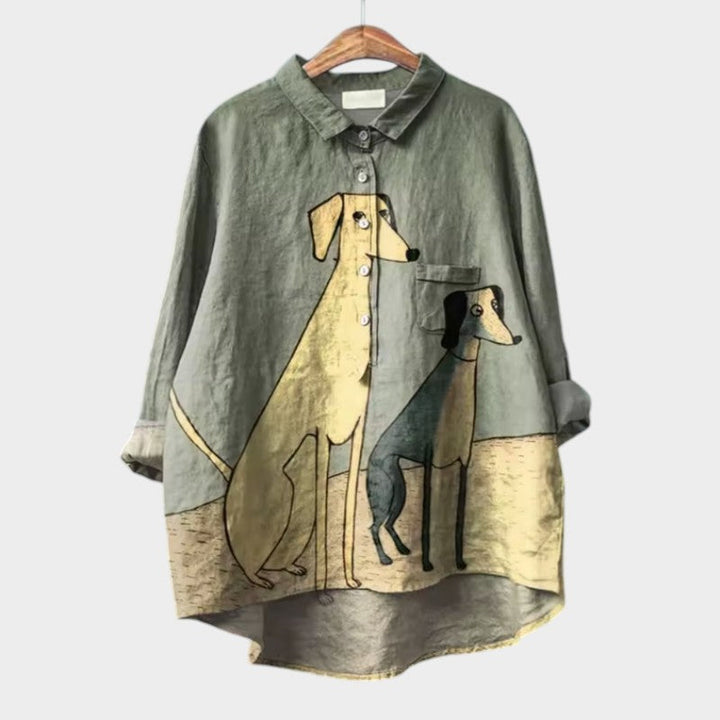 Madeleine | Dog Print Oversized Shirt