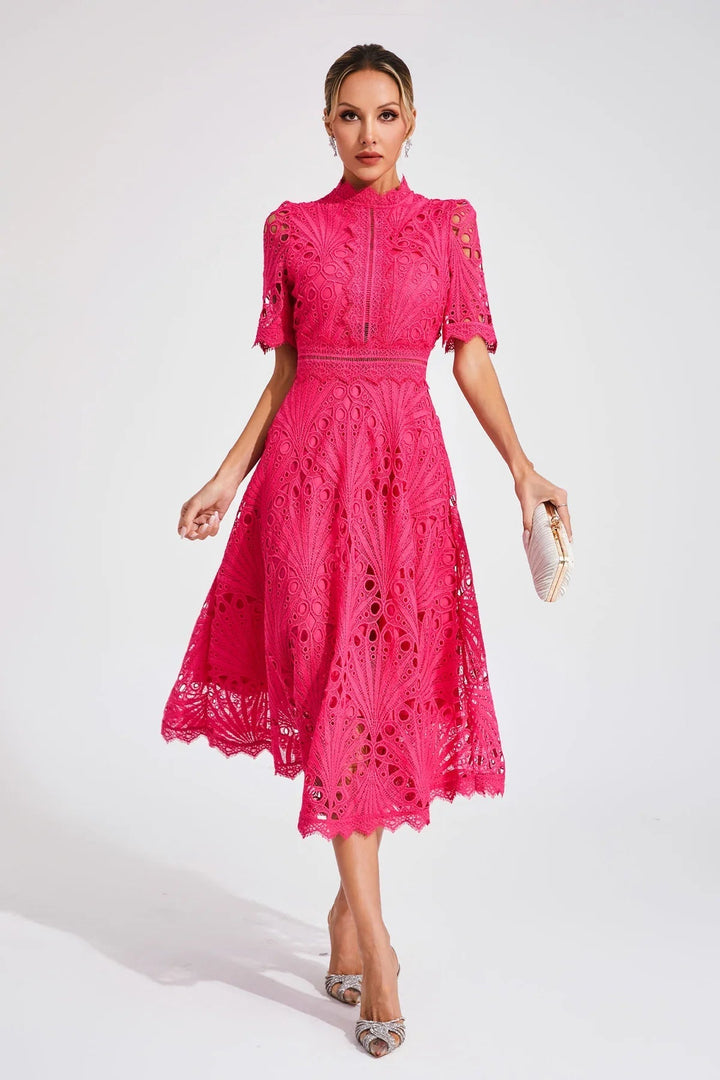Mindy | Embroidered Short Sleeve Dress