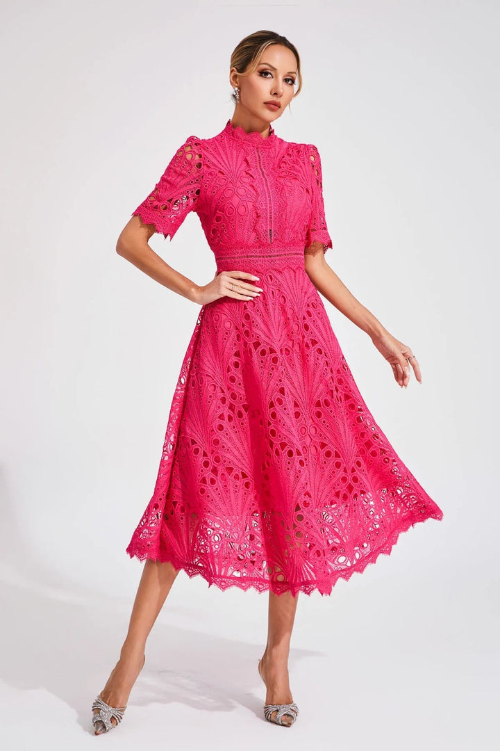 Mindy | Embroidered Short Sleeve Dress