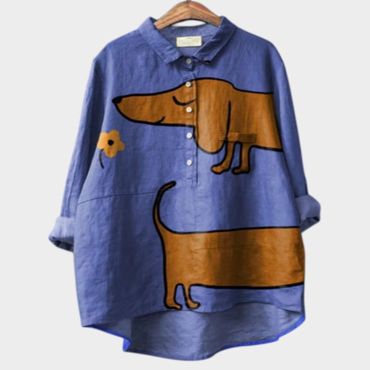 Madeleine | Dog Print Oversized Shirt