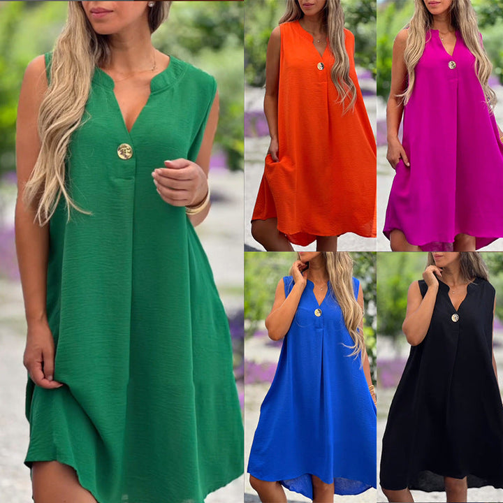 Audrey | Sleeveless V-neck Dress