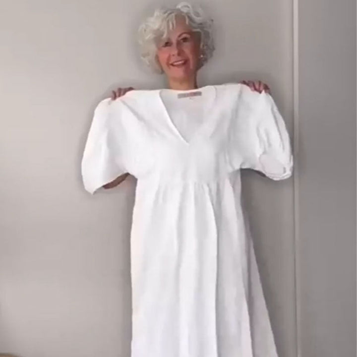 Vionica | Chic Solid V-Neck Dress