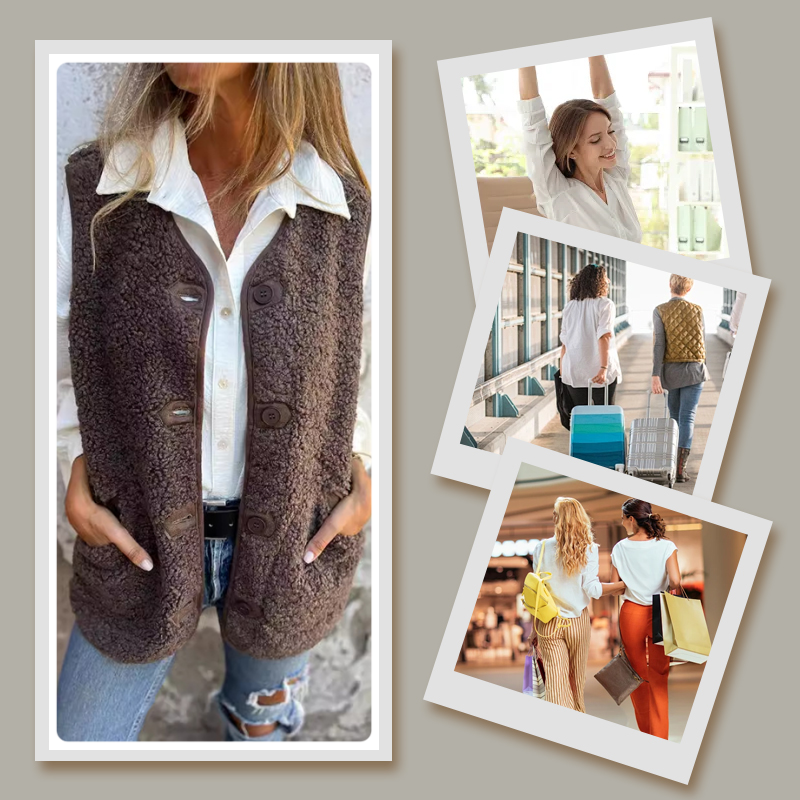 Lilith | Warm Button-Up Cropped Vest