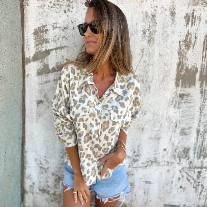 Leonor | Printed Shirt with Collar and Long Sleeves