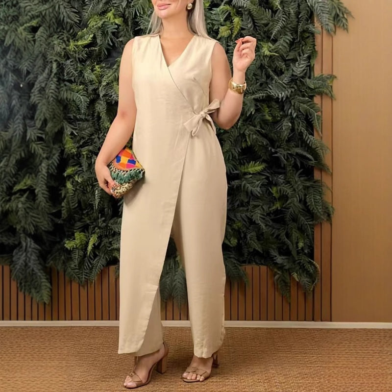 Frances | Sleeveless Wrap Jumpsuit