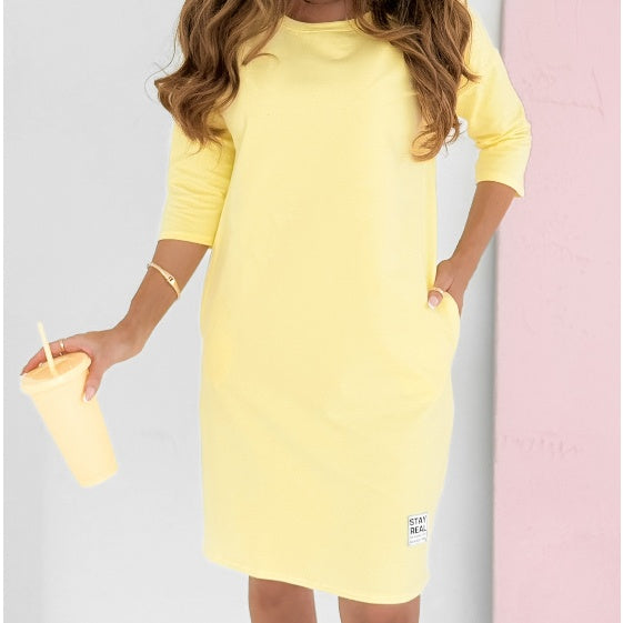 Lyka | Everyday 3/4 Sleeve Dress with Pockets
