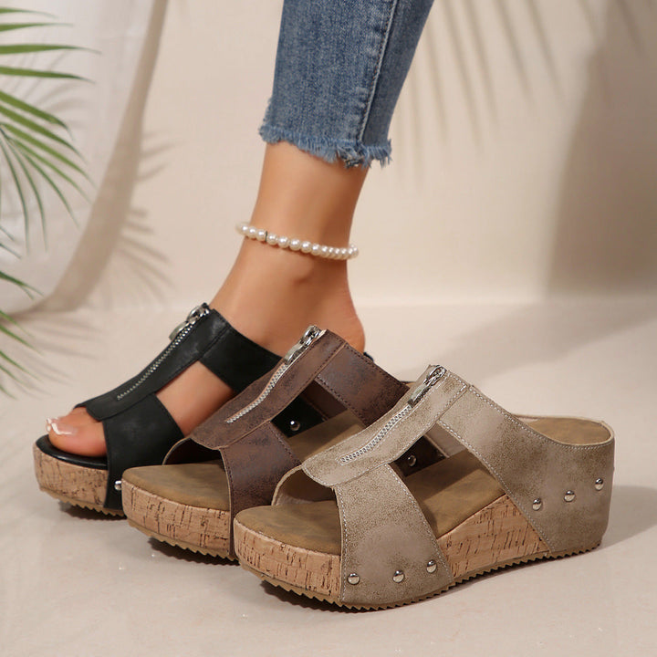 Elenore | Stylish Zipper Sandals