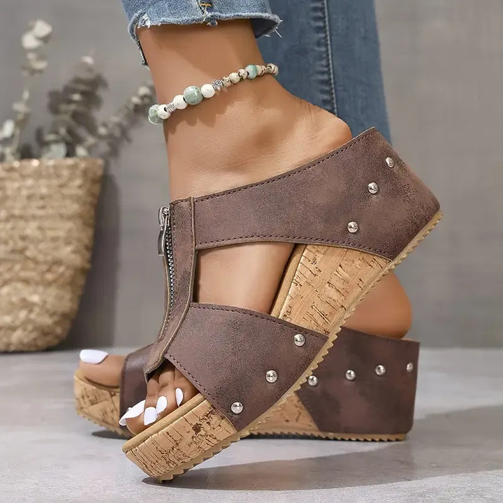 Elenore | Stylish Zipper Sandals