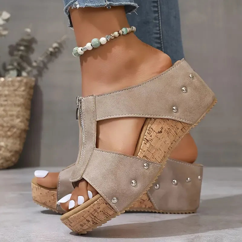 Elenore | Stylish Zipper Sandals