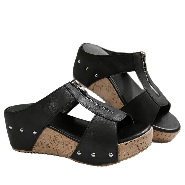 Elenore | Stylish Zipper Sandals