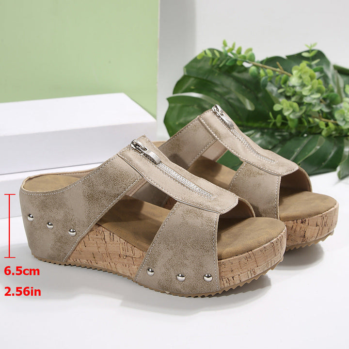 Elenore | Stylish Zipper Sandals