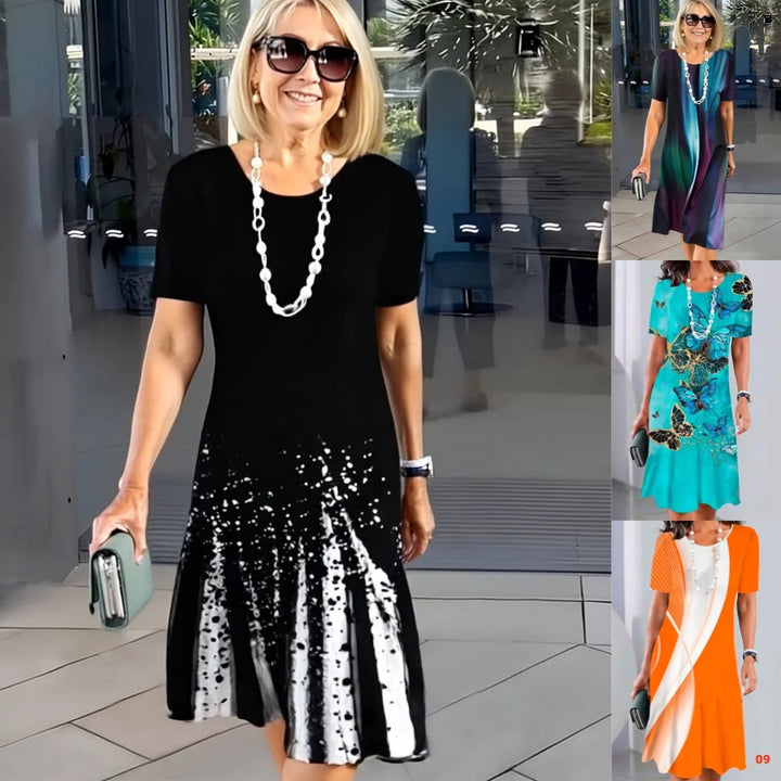 Dollie | Women's Pleated Dress with Color Blocks