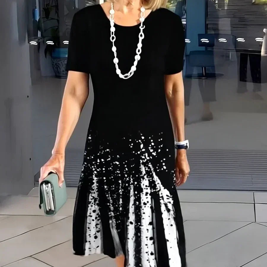 Dollie | Women's Pleated Dress with Color Blocks