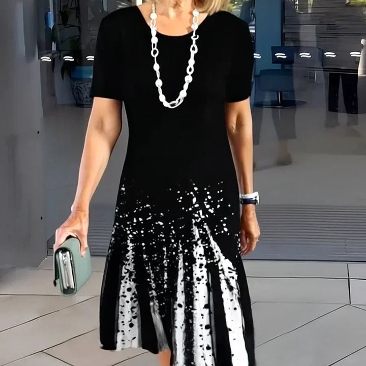 Dollie | Women's Pleated Dress with Color Blocks