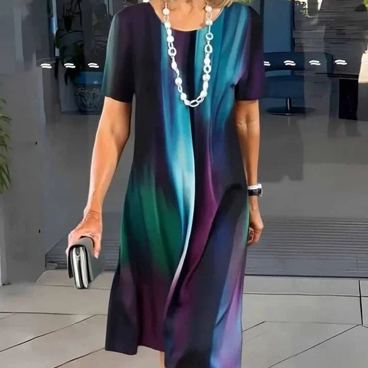 Dollie | Women's Pleated Dress with Color Blocks