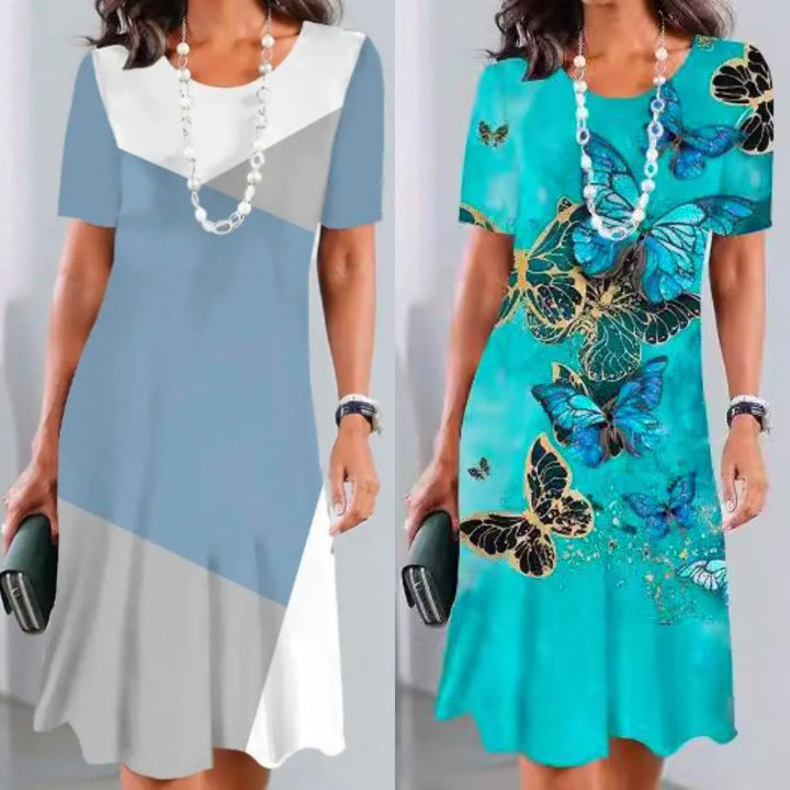 Dollie | Women's Pleated Dress with Color Blocks