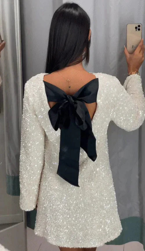 Scarlett | Glamorous Sequin Bow Dress
