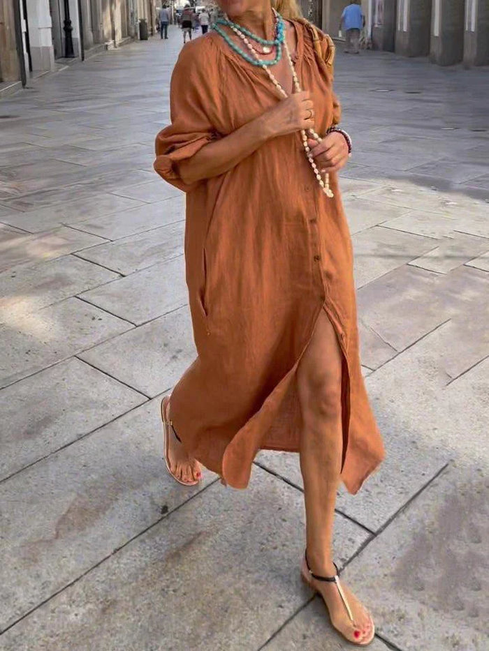 Michelle | Long Dress with Button
